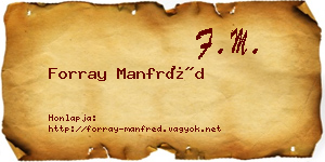 Forray Manfréd névjegykártya